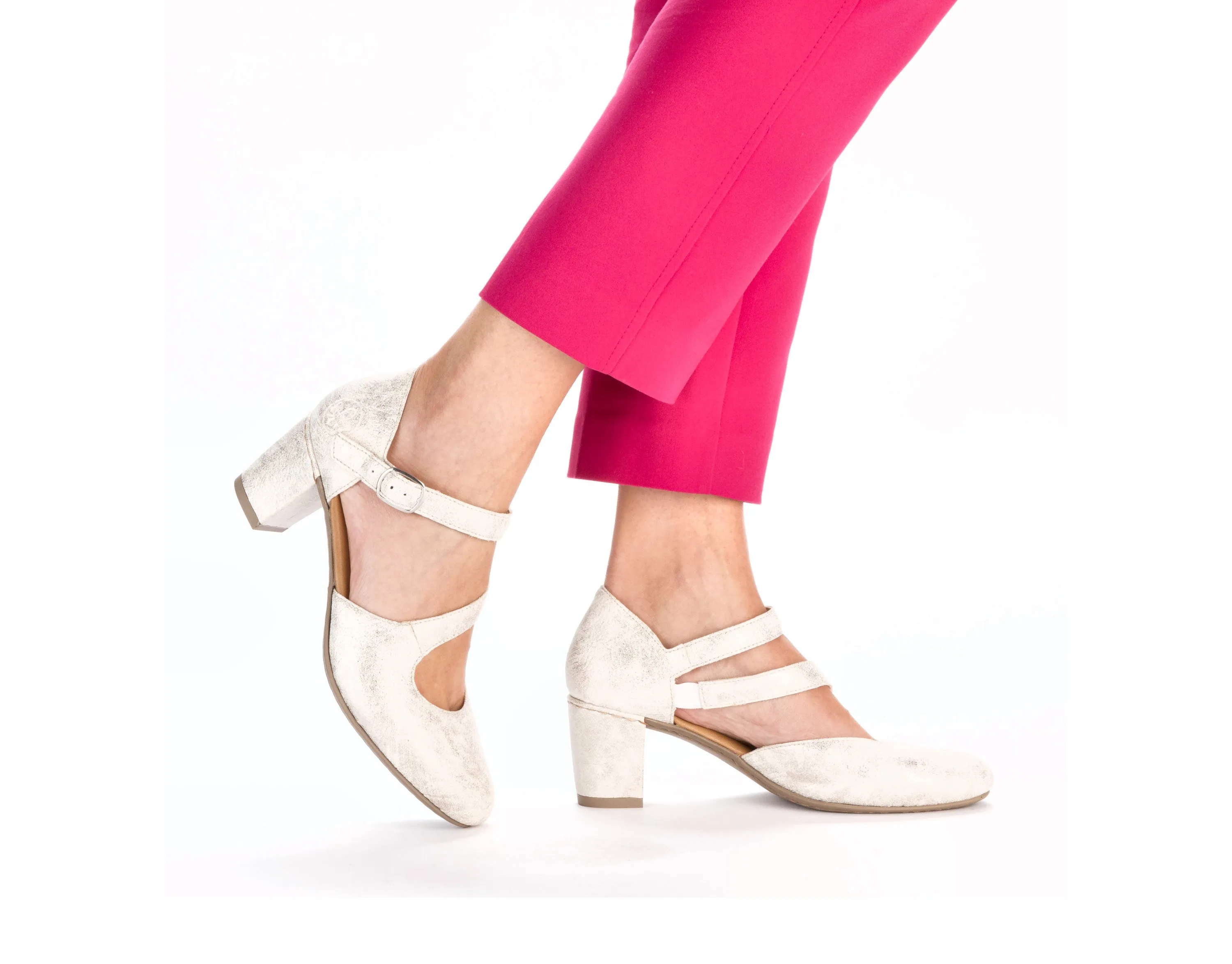 Rieker Ladies Block Heel Strap Shoe 41080-60