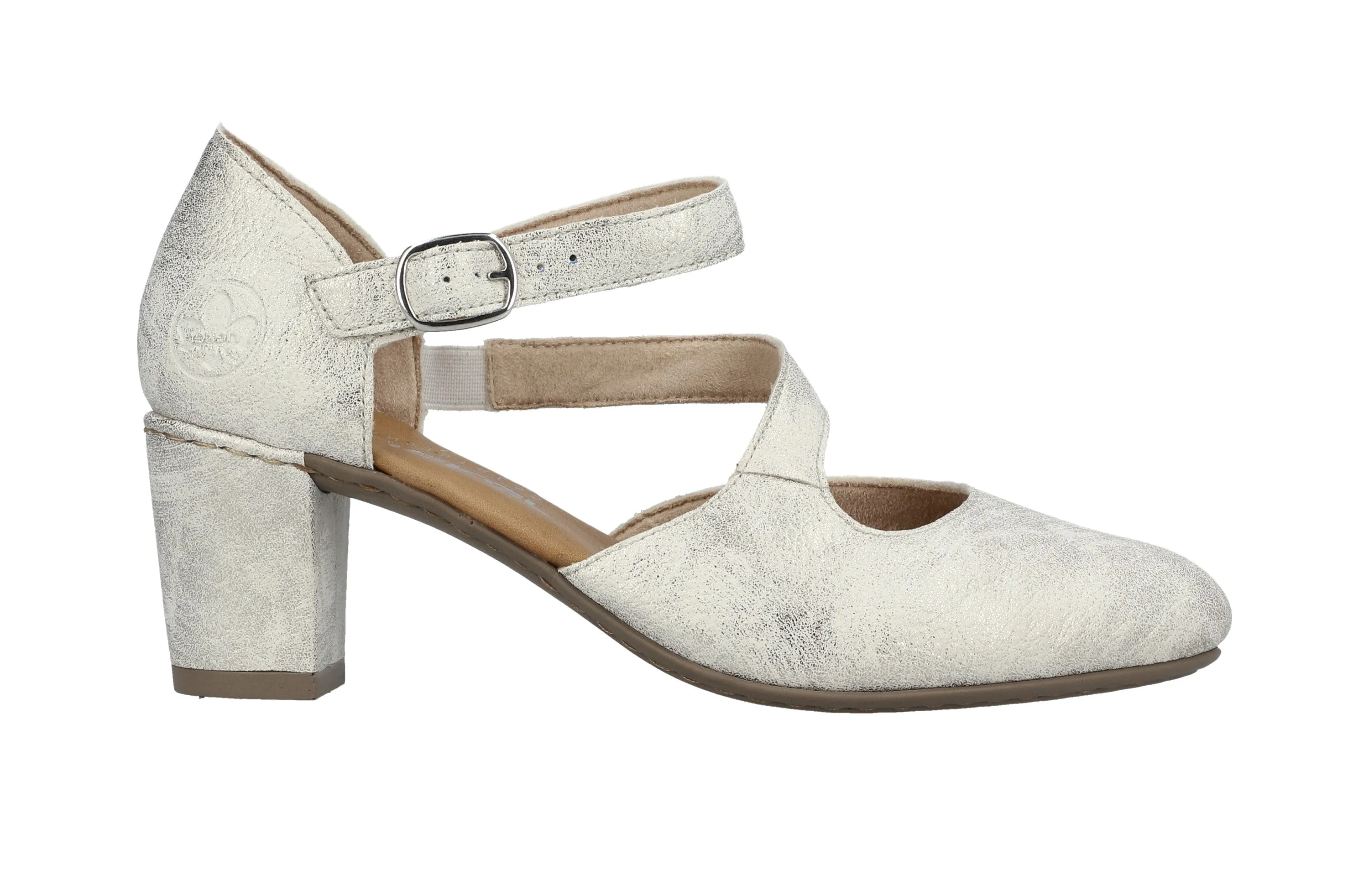Rieker Ladies Block Heel Strap Shoe 41080-60