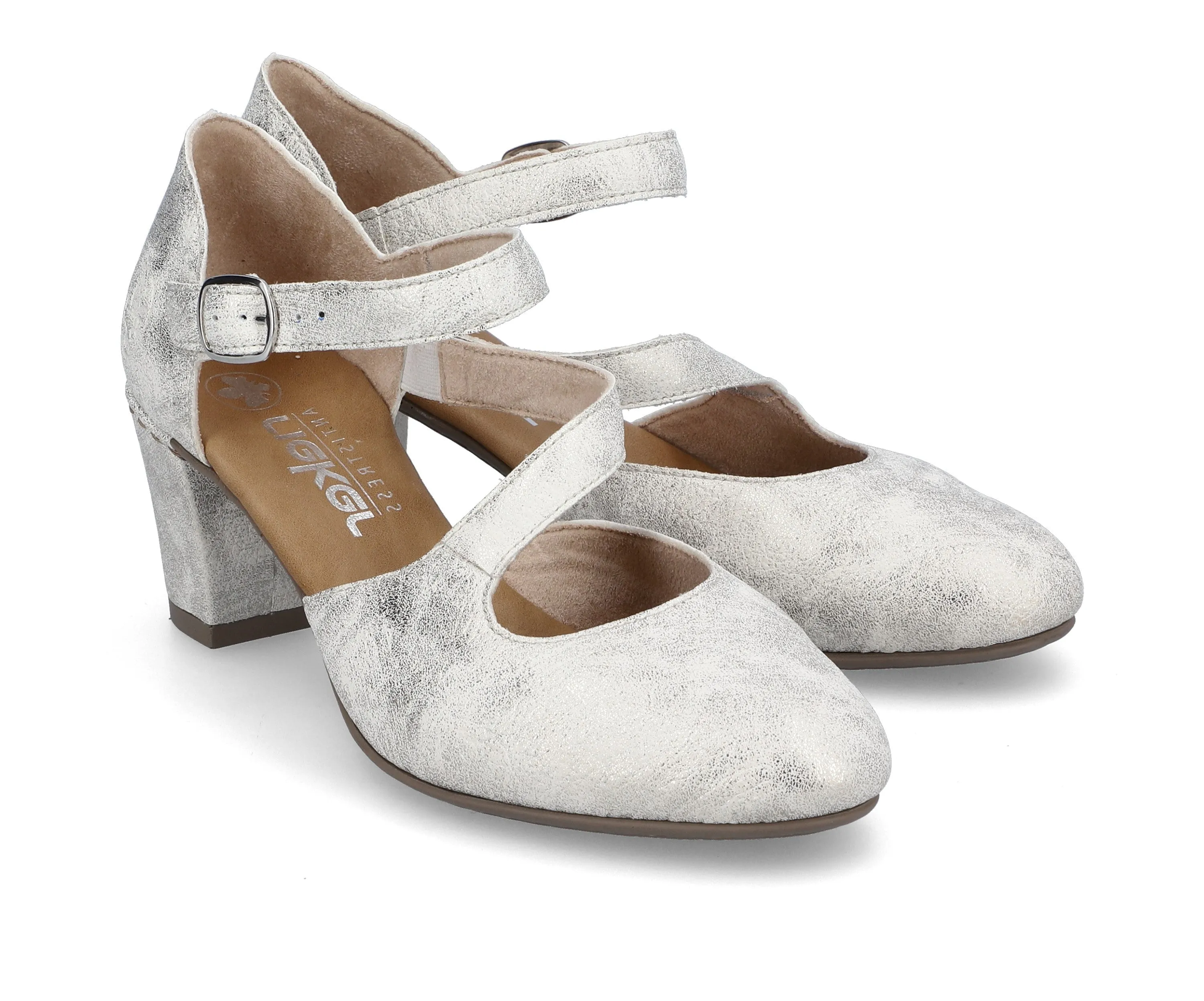 Rieker Ladies Block Heel Strap Shoe 41080-60