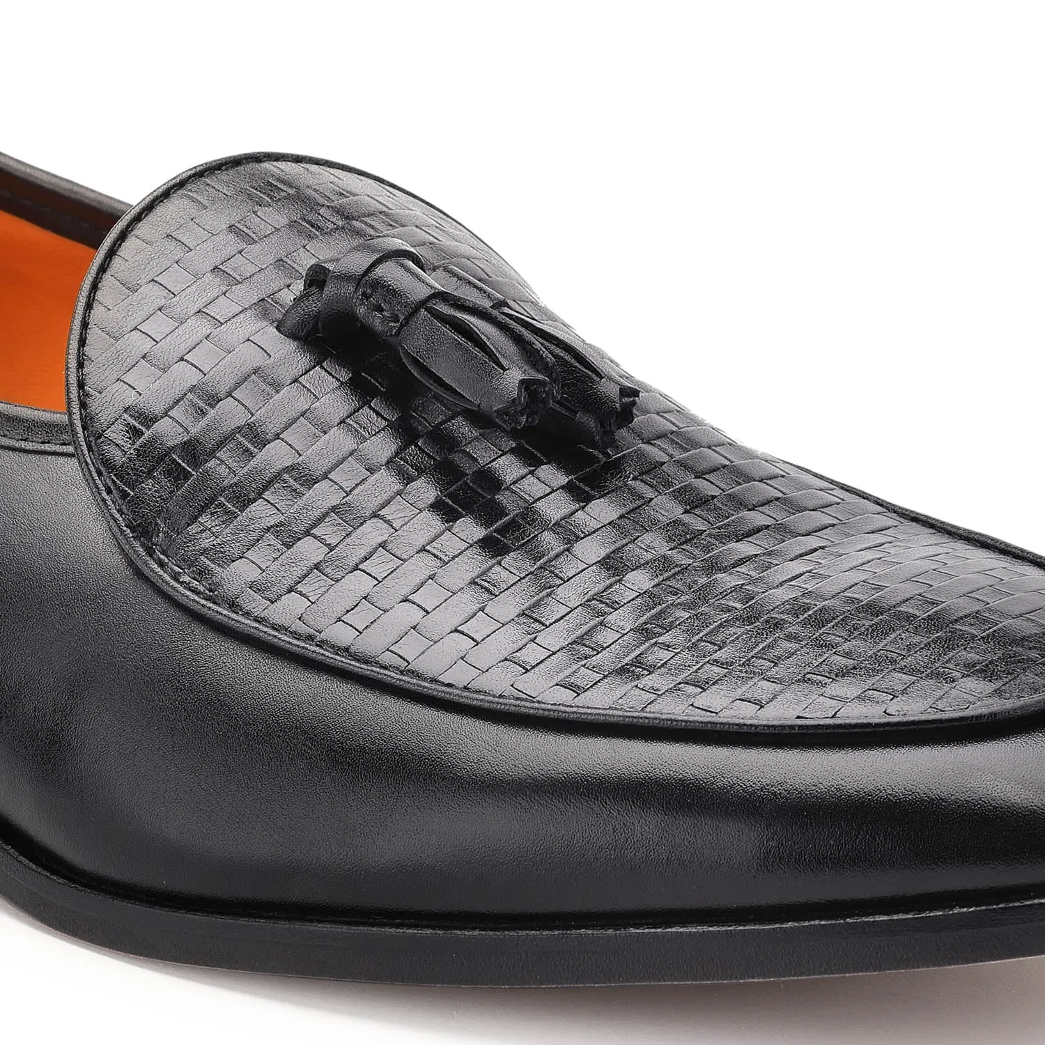 Rob: Black Textured Belgian Loafer