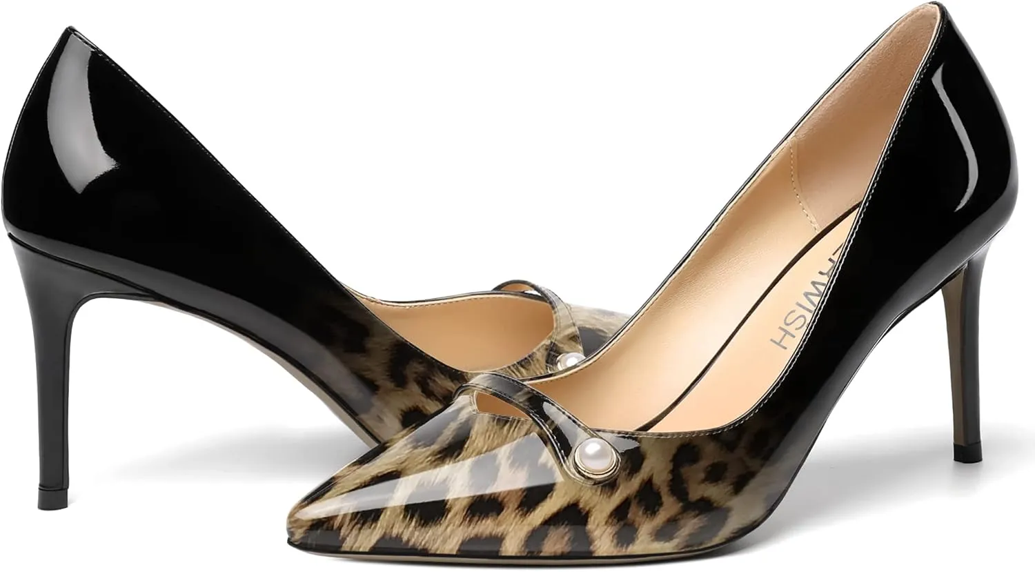 ROSERWISH Womens Fashion Party Patent Sexy Pointed Toe Slip On Stiletto High Heel Pumps Dress Shoes 3.5 Inch