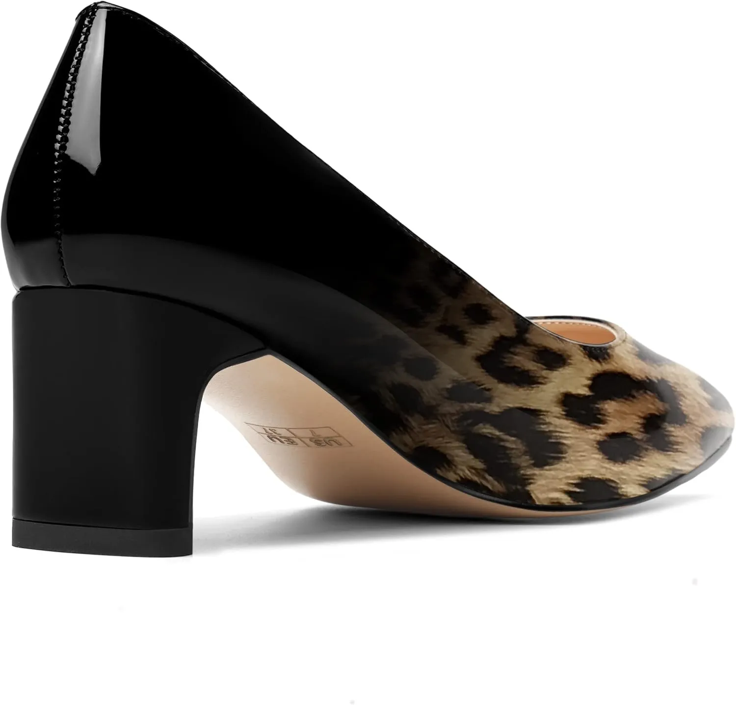 ROSERWISH Womens Slip On Patent Pointed Toe Dating Chunky Low Heel Pumps Dress Shoes 2 Inch