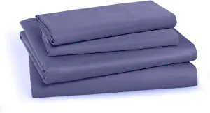 Royal Hotel Bedding Solid Periwinkle 250-Thread-Count 3pc Twin-Extra-Long Bed Sheet Set 100-Percent Cotton, Superior Percale Weave, Crispy Soft, Deep Pocket, 100% Cotton