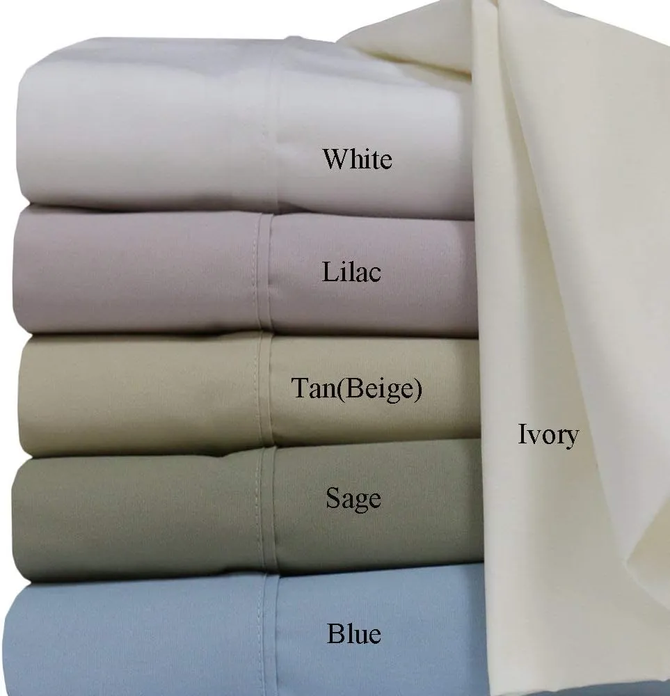 Royal Hotel Bedding Solid Periwinkle 250-Thread-Count 3pc Twin-Extra-Long Bed Sheet Set 100-Percent Cotton, Superior Percale Weave, Crispy Soft, Deep Pocket, 100% Cotton