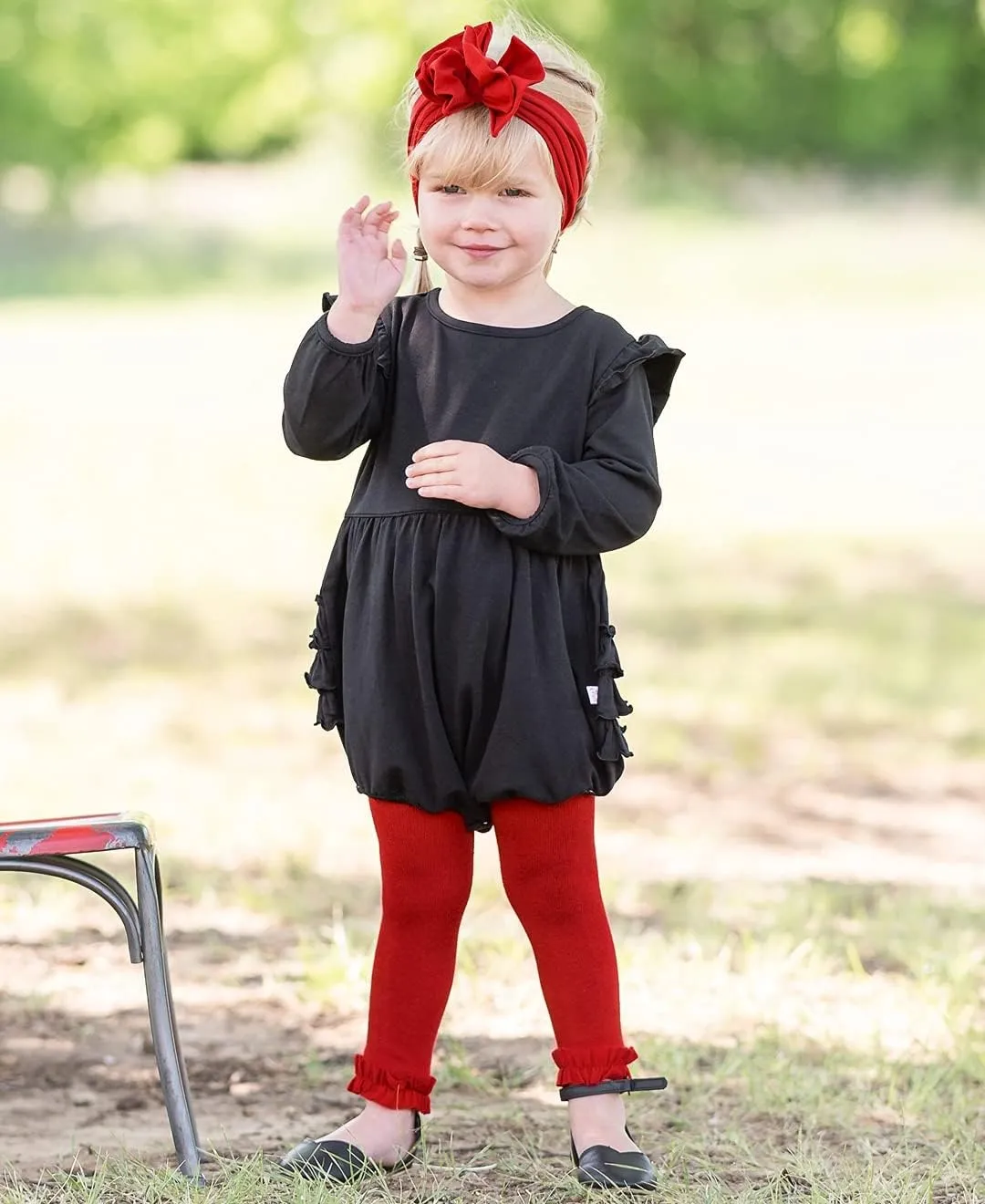 RuffleButts Baby/Toddler Girls Footless Ruffled Tights