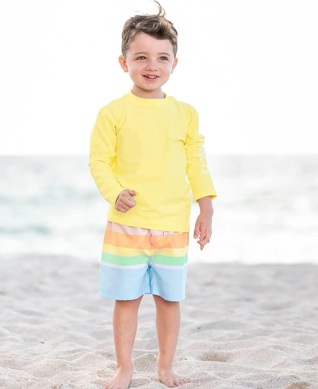 RUGGEDBUTTS® Baby/Toddler Boys Long Sleeve Rash Guard Swim Shirt w/UPF 50 