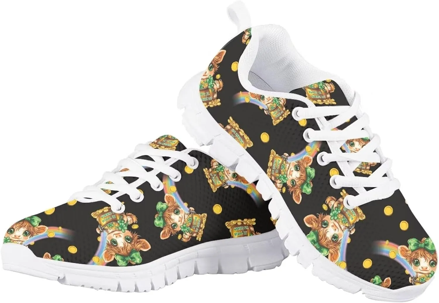 Running Shoes Casual Comfy Outdoor Sneakers for Boys Girls Lightweight Lace-Up Travel Shoes for Walking US Little Kid 11-13 Big Kid 1-5 White Sole