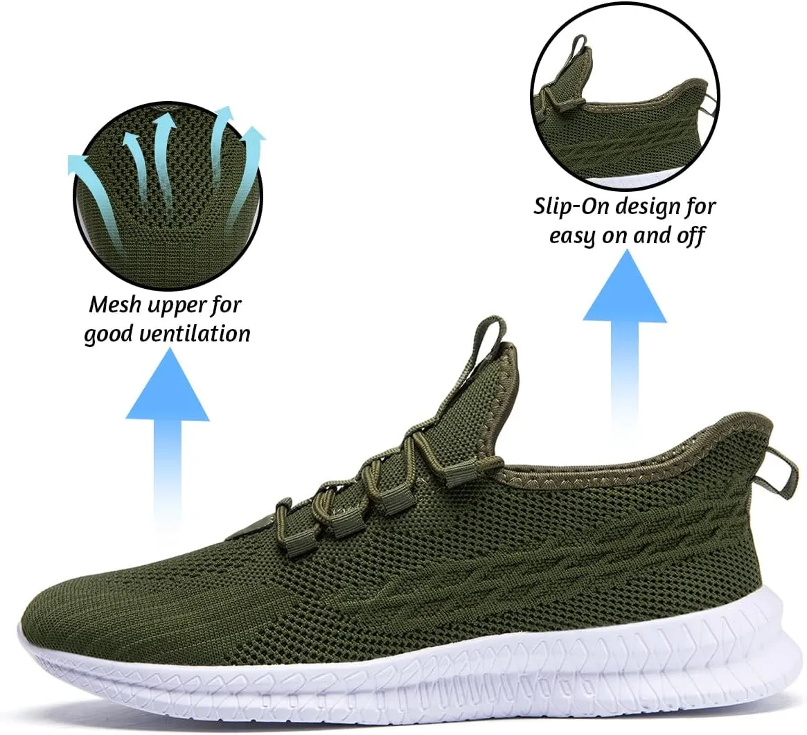 Running Shoes for Men Casual Slip on Tennis Shoes Fashion Sneaker Lightweight Breathable Gym Athletic Sports Walking Shoes