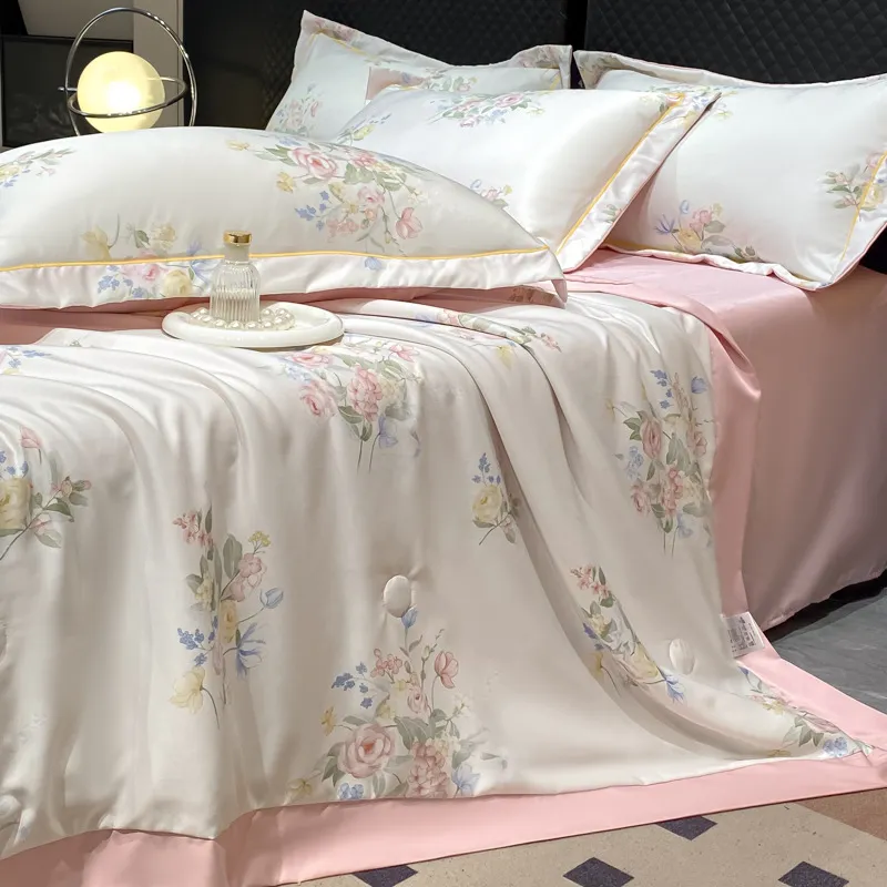 Rustic Fresh Floral Comfy Summer Quilt Bedding