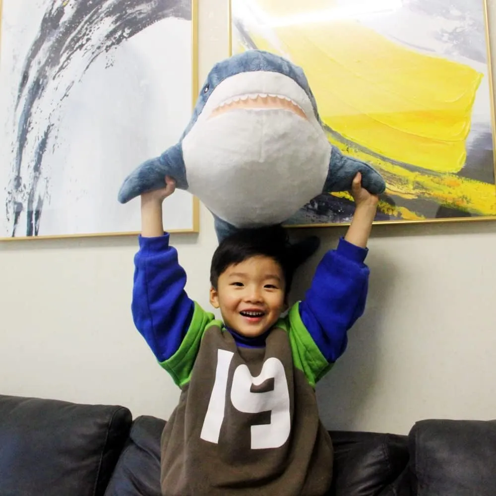 Ryttir 31 Inch XL Big Shark Stuffed Animal,Soft Shark Plush Chubbier Stuffed Shark Décor Fuzzy Shark Pillow,Perfect Stress Relief Shark Gifts for Women Kids