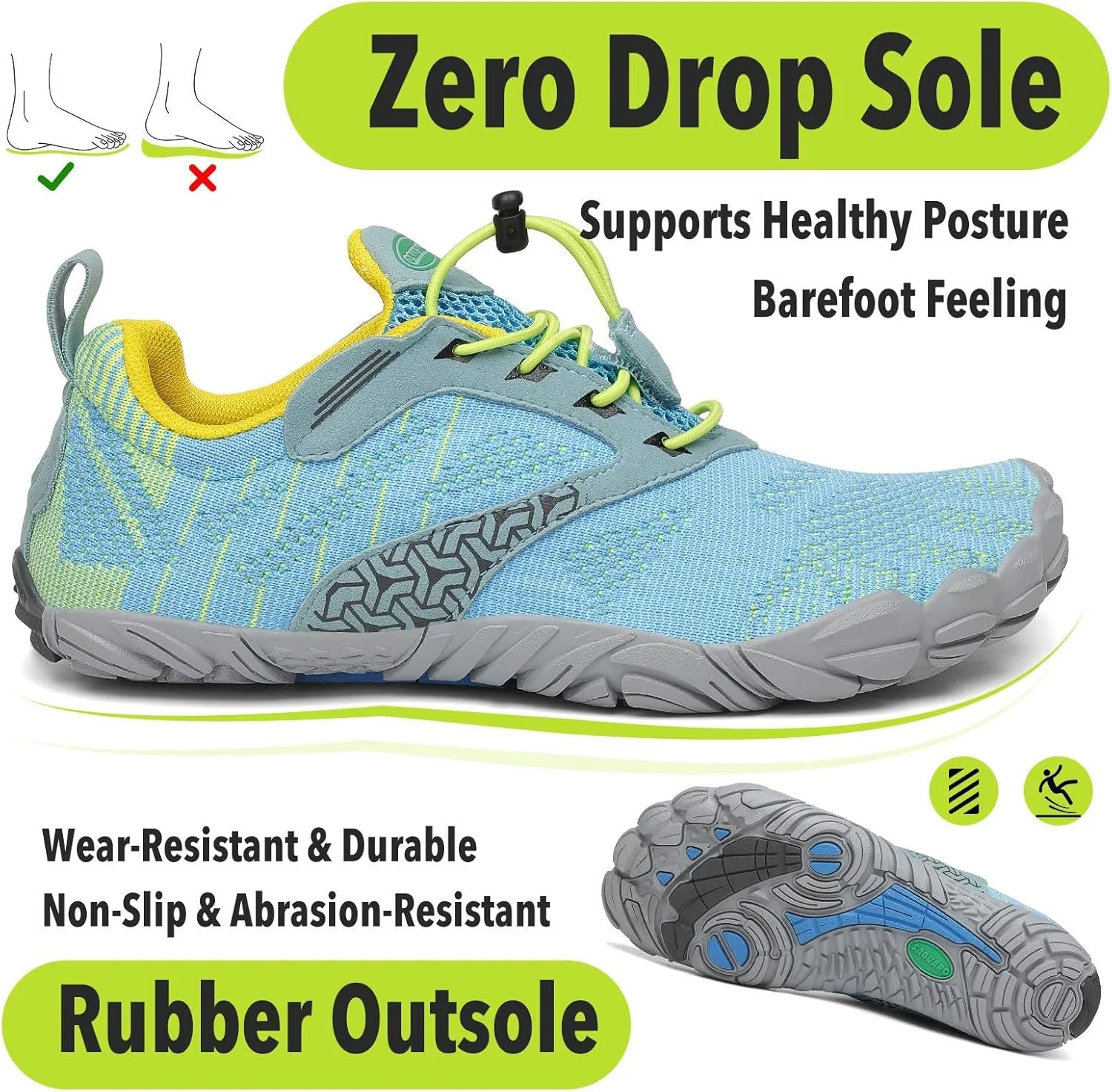 SAGUARO Womens Mens Barefoot Shoes Minimalist Trail Runner Wide Toe Box Zero Drop Outdoor Cross Training Shoe