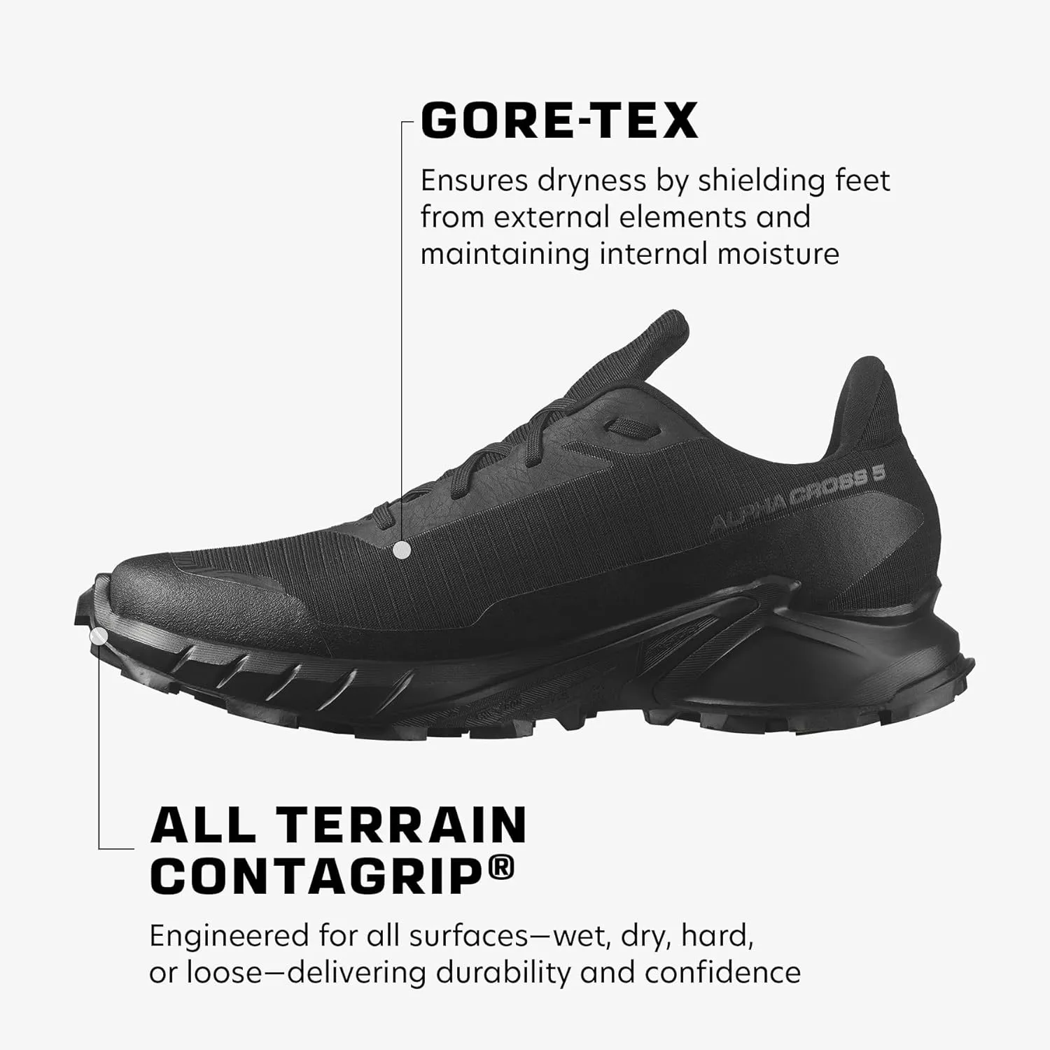 Salomon Men's ALPHACROSS 5 GORE-TEX Trail Running Shoe