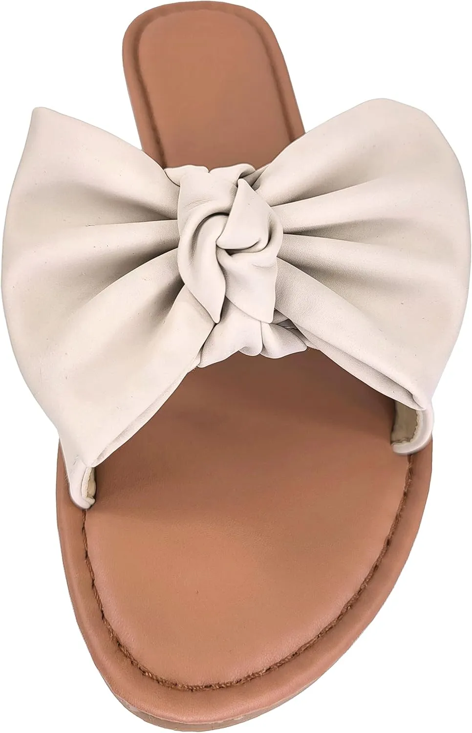 SAMANTHA Sandals Slip On Slide Flat with Twist Knot Bow