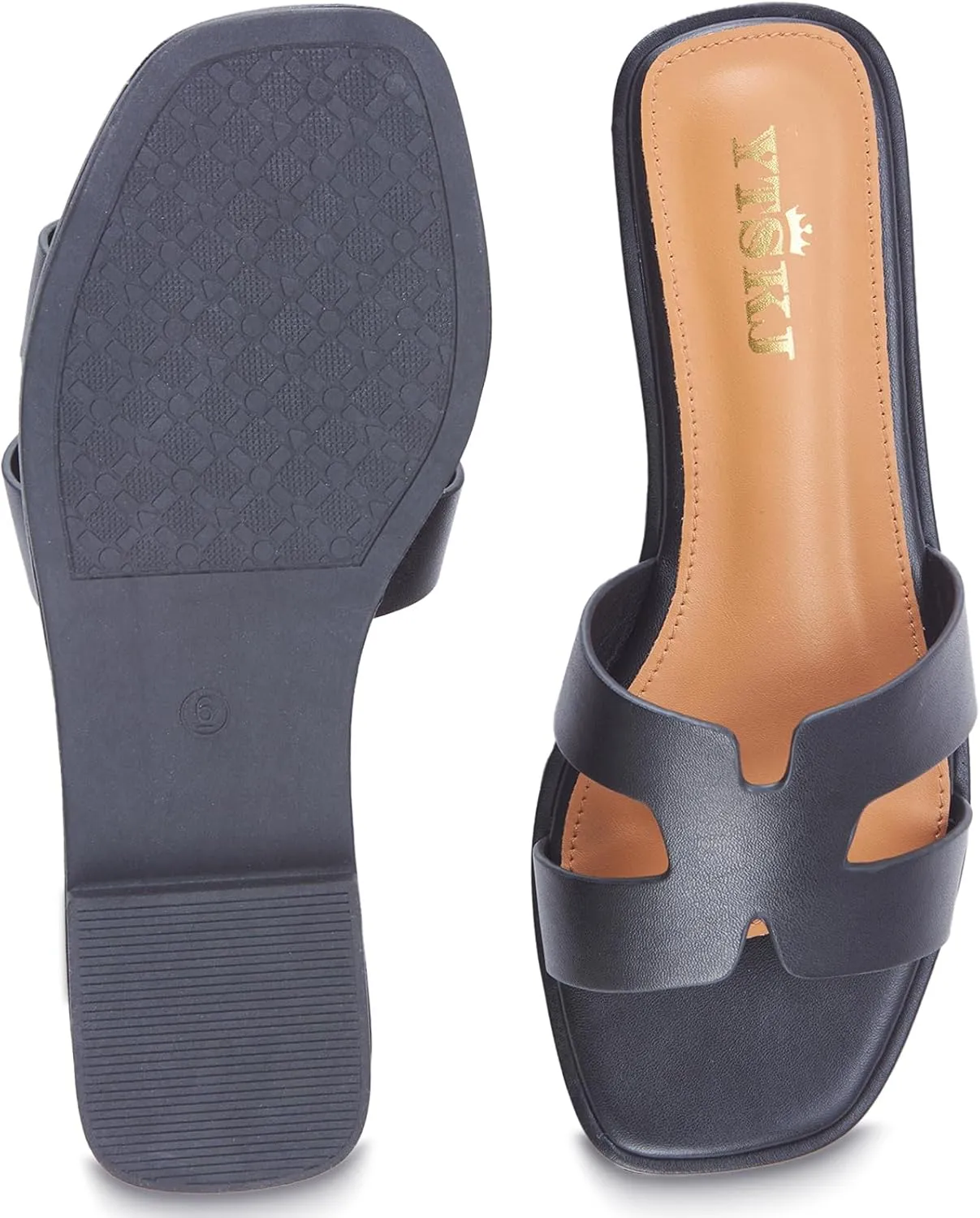 Sandals For Women 2025 Dressy Flat Slides Open Toe Sandals Comfortable Soft Leather Slides Slip On Ladies Casual Trendy Shoes