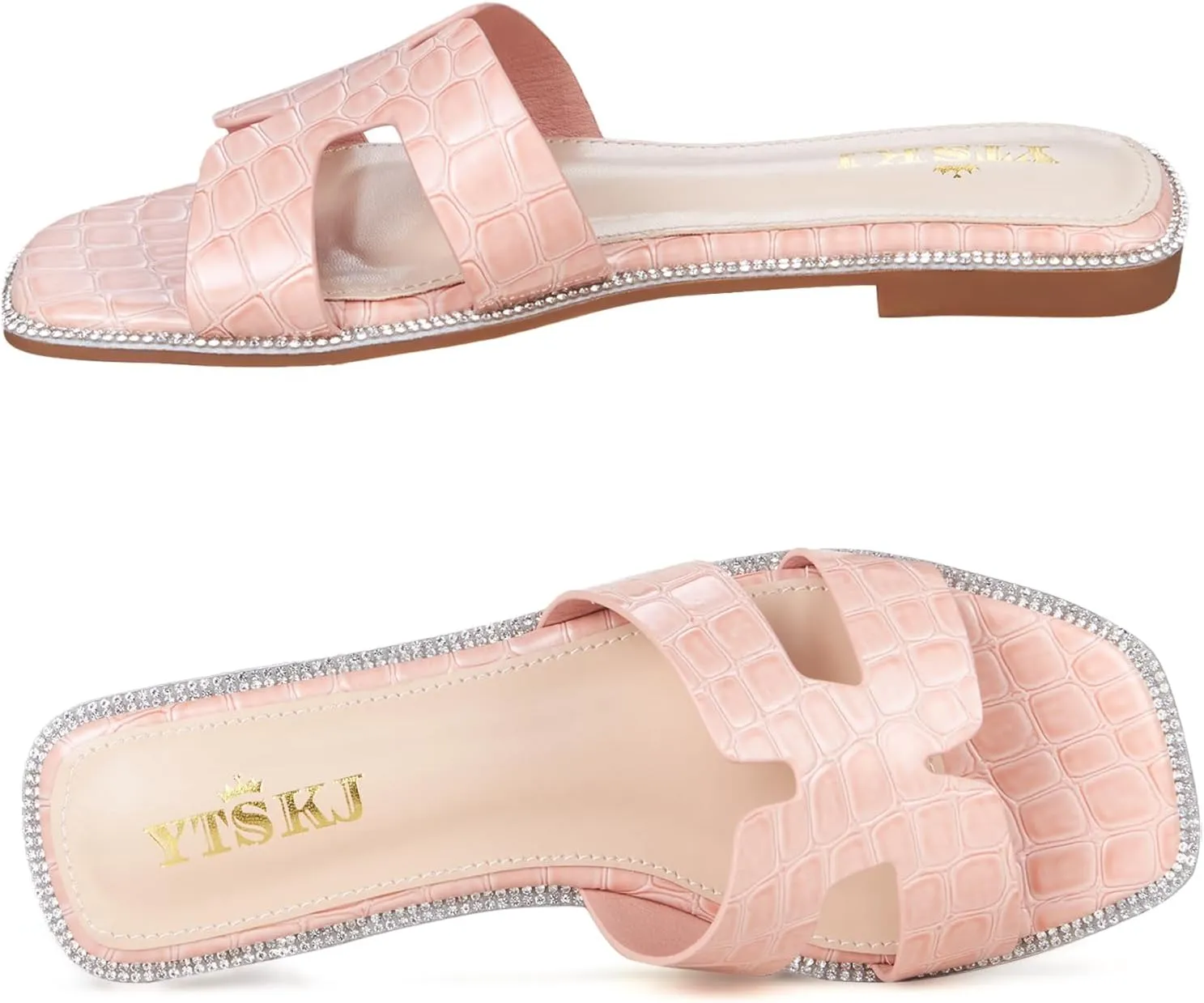 Sandals For Women 2025 Dressy Flat Slides Open Toe Sandals Comfortable Soft Leather Slides Slip On Ladies Casual Trendy Shoes