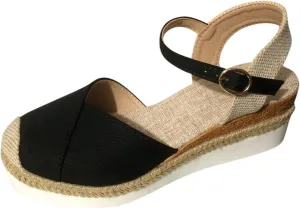 Sandals for Women Dressy, Summer Sandals for Women Strappy Platform Sandals Close Toe Wedge Shoes Comfy Sandals