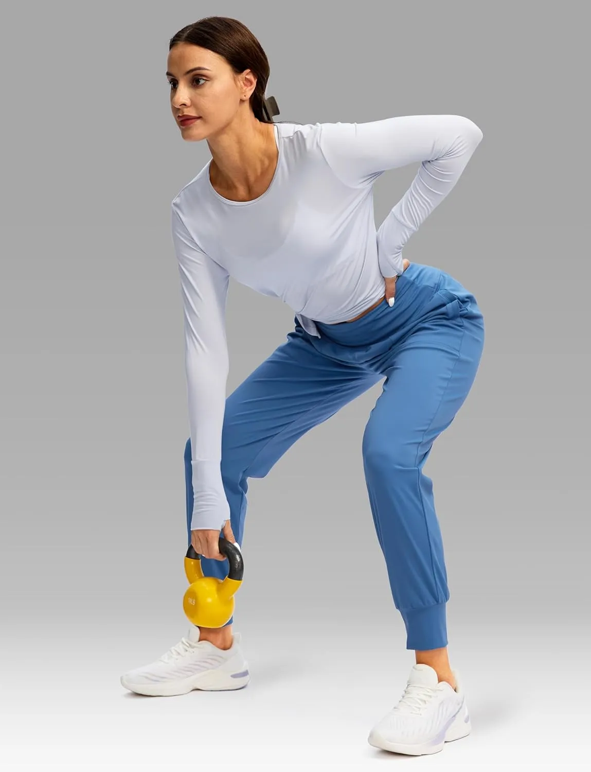 SANTINY Women's Joggers with Pockets High Waisted Athletic Workout Yoga Pants Tapered Jogger Pants for Women