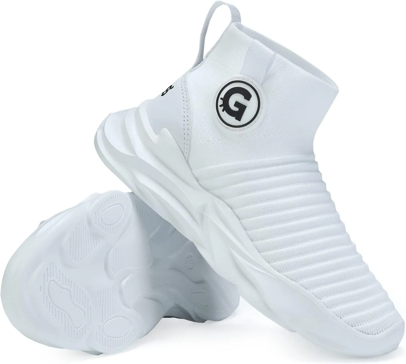 Santiro Boys Sneakers Girls Slip on Shoes Fashion High Top Athletic Shoe