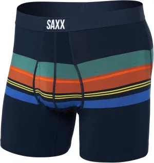 SAXX Underwear Co. Men's Ultra Super Soft Boxer Brief Fly, League Stripe-Navy, X-Large