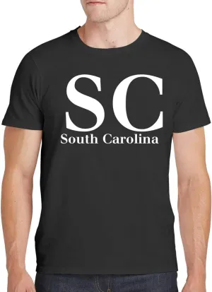 SC South Carolina - Men's Soft Comfortable Short Sleeve T-Shirt CP05 Black