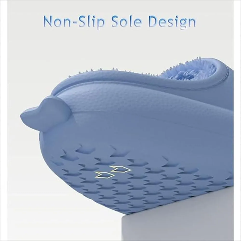 Shark Slides Winter, Adults Unisex Waterproof Winter Plush Warm Slippers, Non-slip Soft Comfy Home Slippers