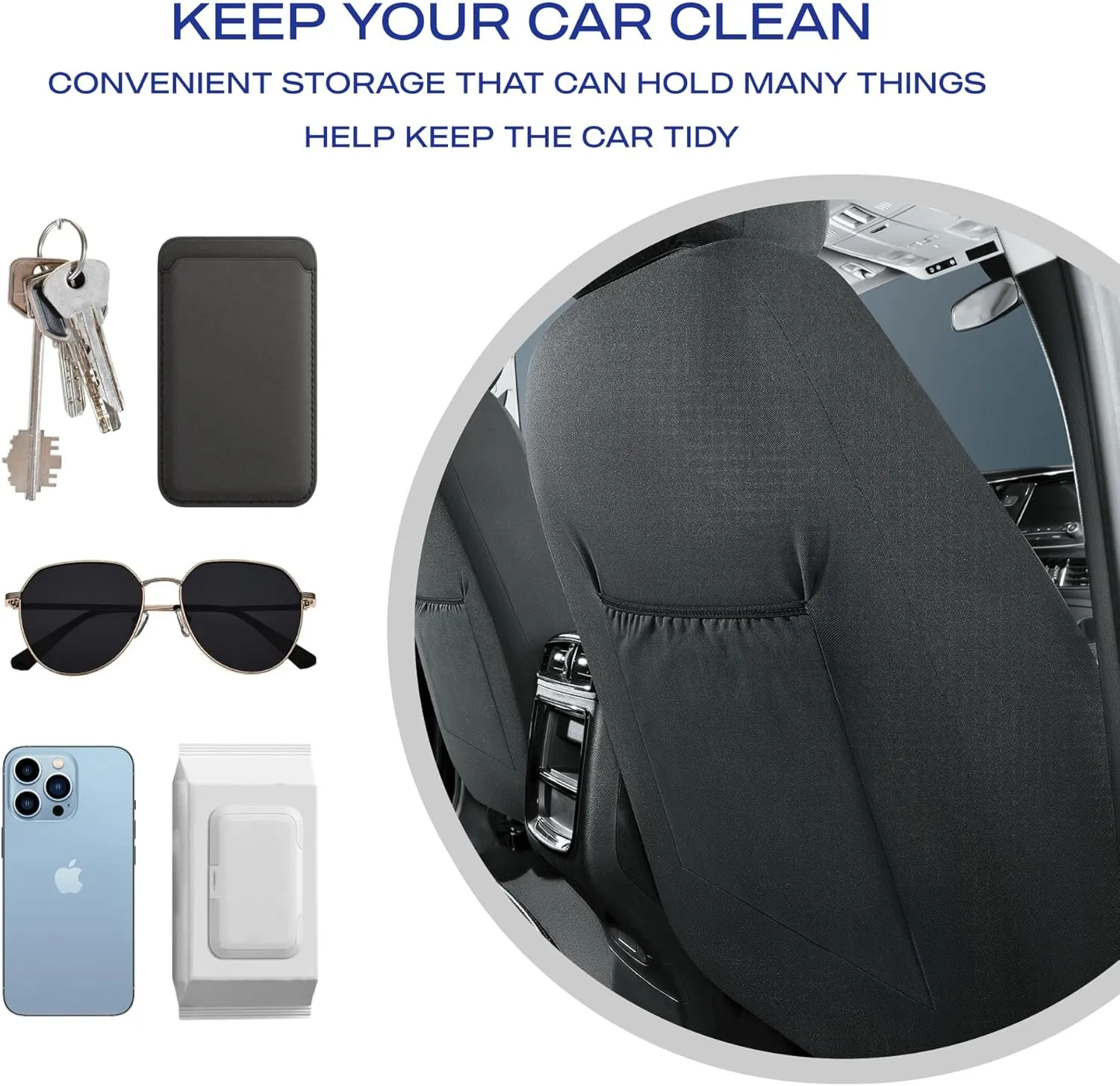Skechers Car Seat Covers,Luxury Faux Leather Seat Covers,Waterproof Anti Slip Car Seat Protector Front Seats,Car Accessories Airbag Universal Fit for Most Cars,Vans,Trucks,SUV,Blue