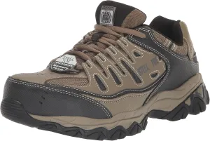 Skechers Men's Cankton Steel Toe Construction Shoe – Electrical Hazard Rated, Memory Foam, Pebble/Black, 10 Wide