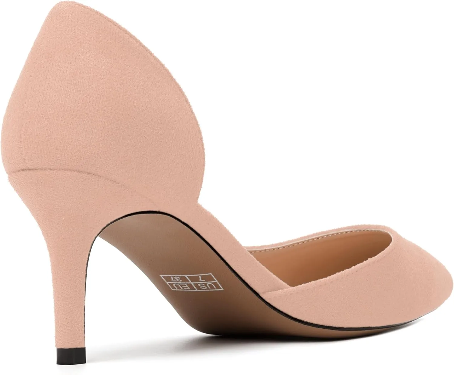 SKYSTERRY Womens Dress Slip On Wedding Suede Pointed Toe Stiletto Mid Heel Pumps Shoes 2.5 Inch