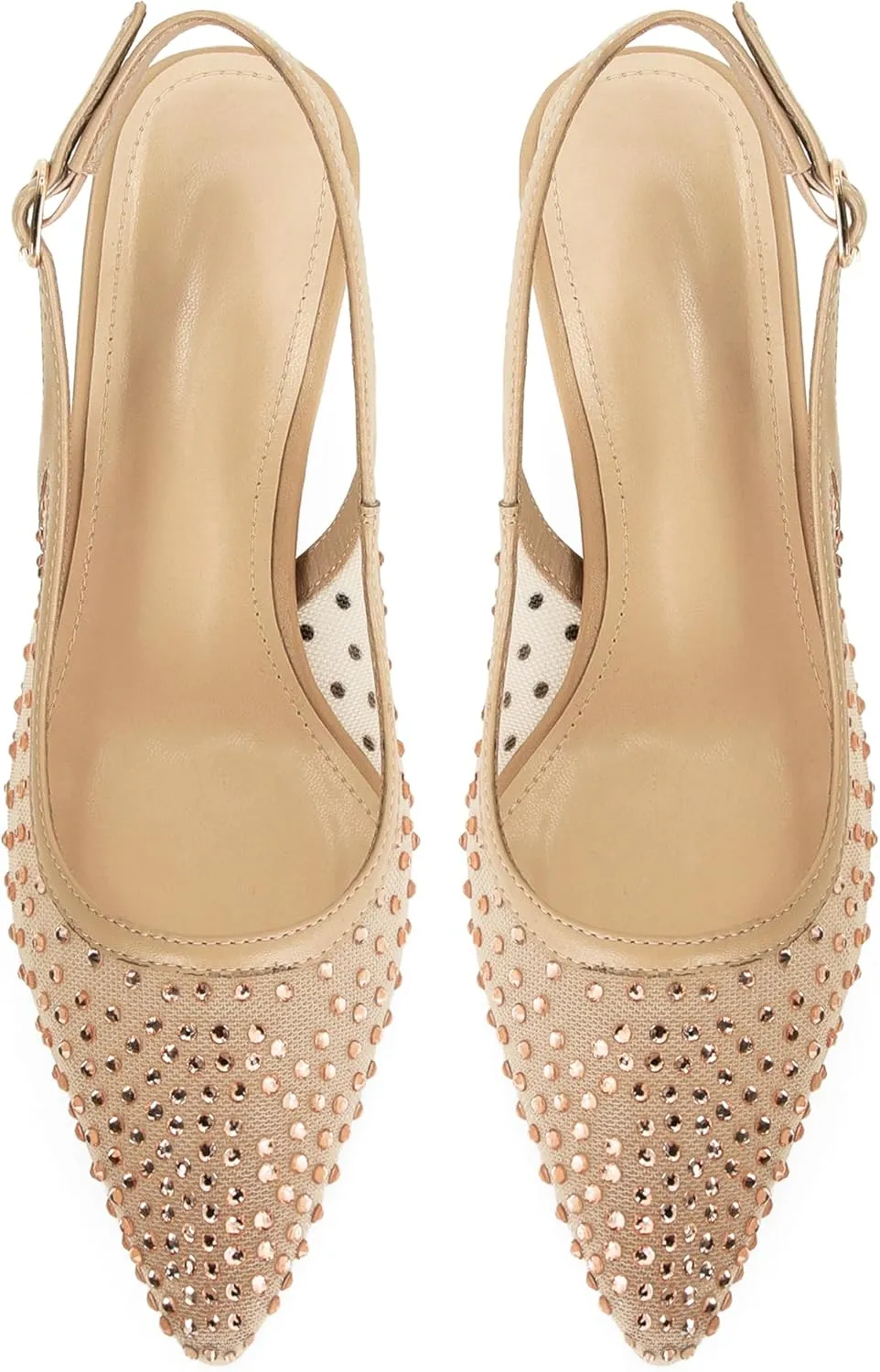 Slingback Pumps for Women Pointed Toe Heels Slip on Kitten Heels Sandals Dress Party Wedding
