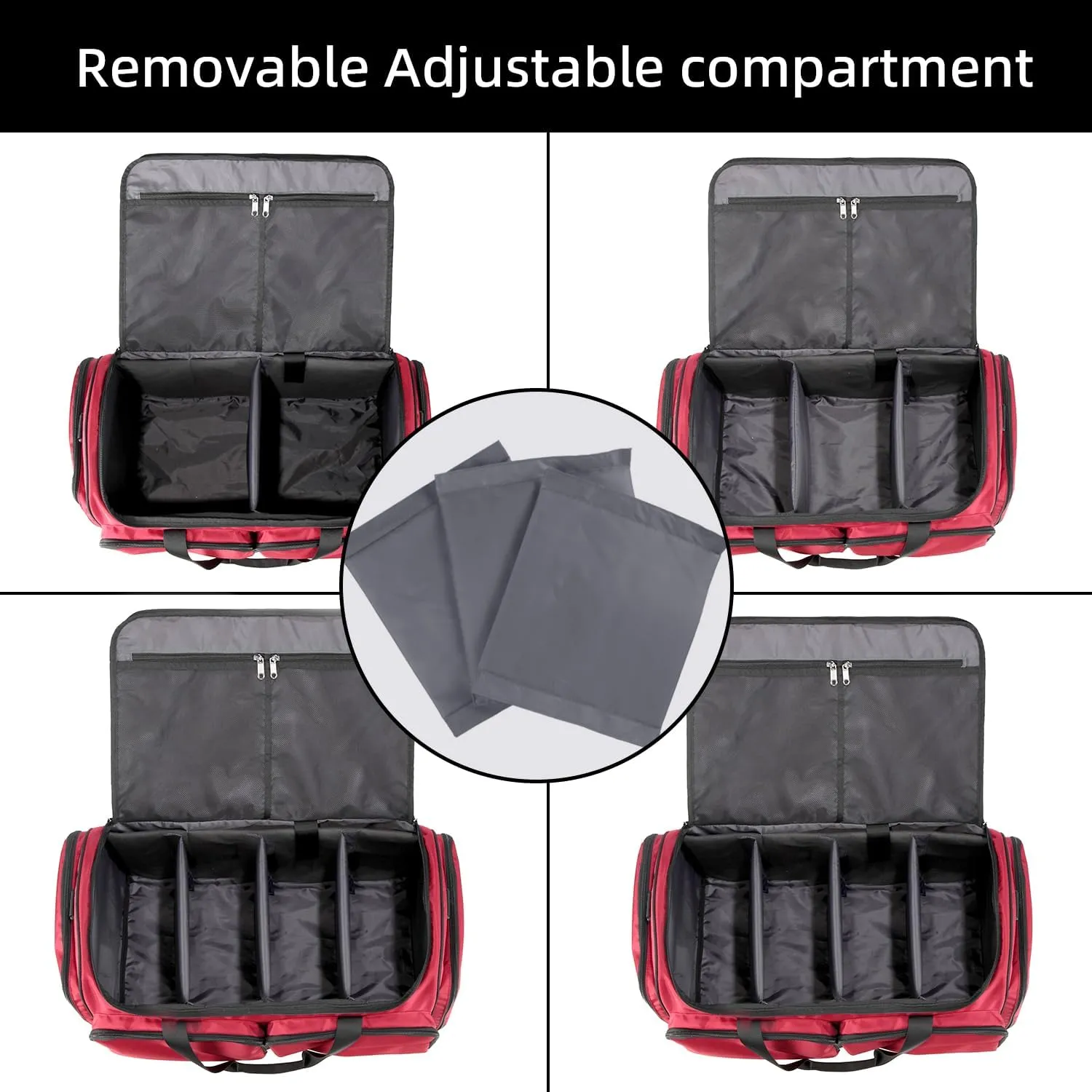 Sneaker Bag for Travel/Gym bag/suitcase bag with 3 adjustable dividers, suitable for 4 pairs of trainers travel bag, Athletic Shoes Carrier Heavy Duty Traveling Accessories (RED), HBG001