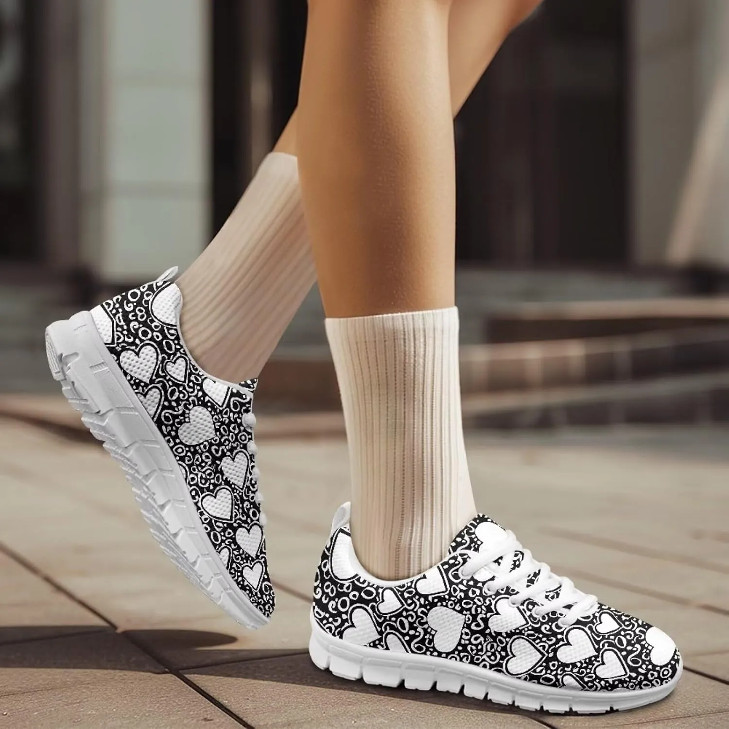 Sneakers Women Comfortable Lace Up Flat Athletic Workout Hiking Shoes Women Non-Slip Holiday Exercise Running Sneakers Ladies US 5-12