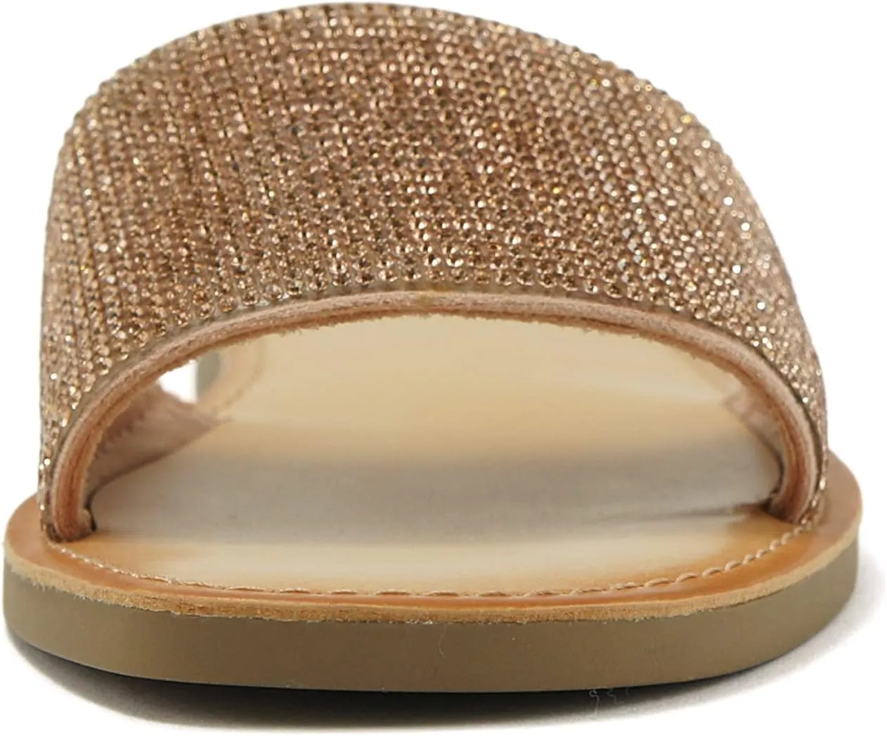 Soda JUSTICE ~ Women Casual Rhinestones Crystal Jewel Comfort Flip Flop Fashion Slide Flat Sandals