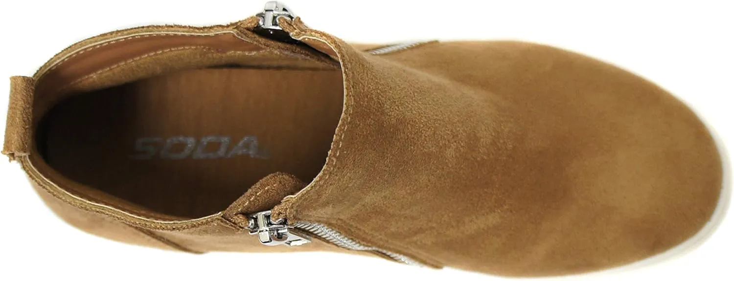 Soda Womens Taylor Nubuck Hight Top Slip On Fashion Sneakers