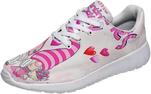 Sonzj-II Happy Valentine's Day Shoes for Women Anti-Slip Lace Up Athletic Walking Running Sneakers