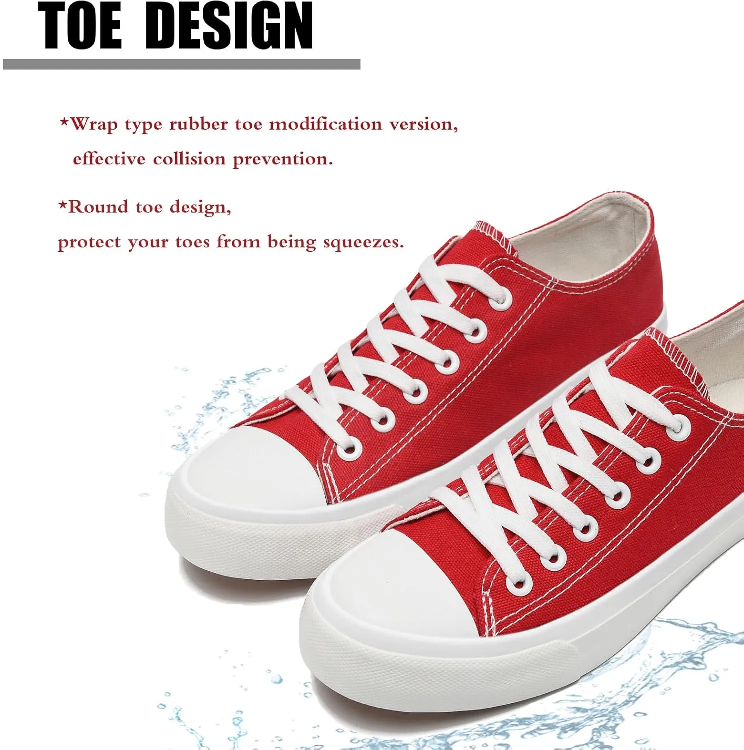 Soofylia Women's Canvas Fashion Sneakers, Grey, Flat Heel, Lace-Up, Lightweight, Breathable, Casual, Summer, Skateboarding