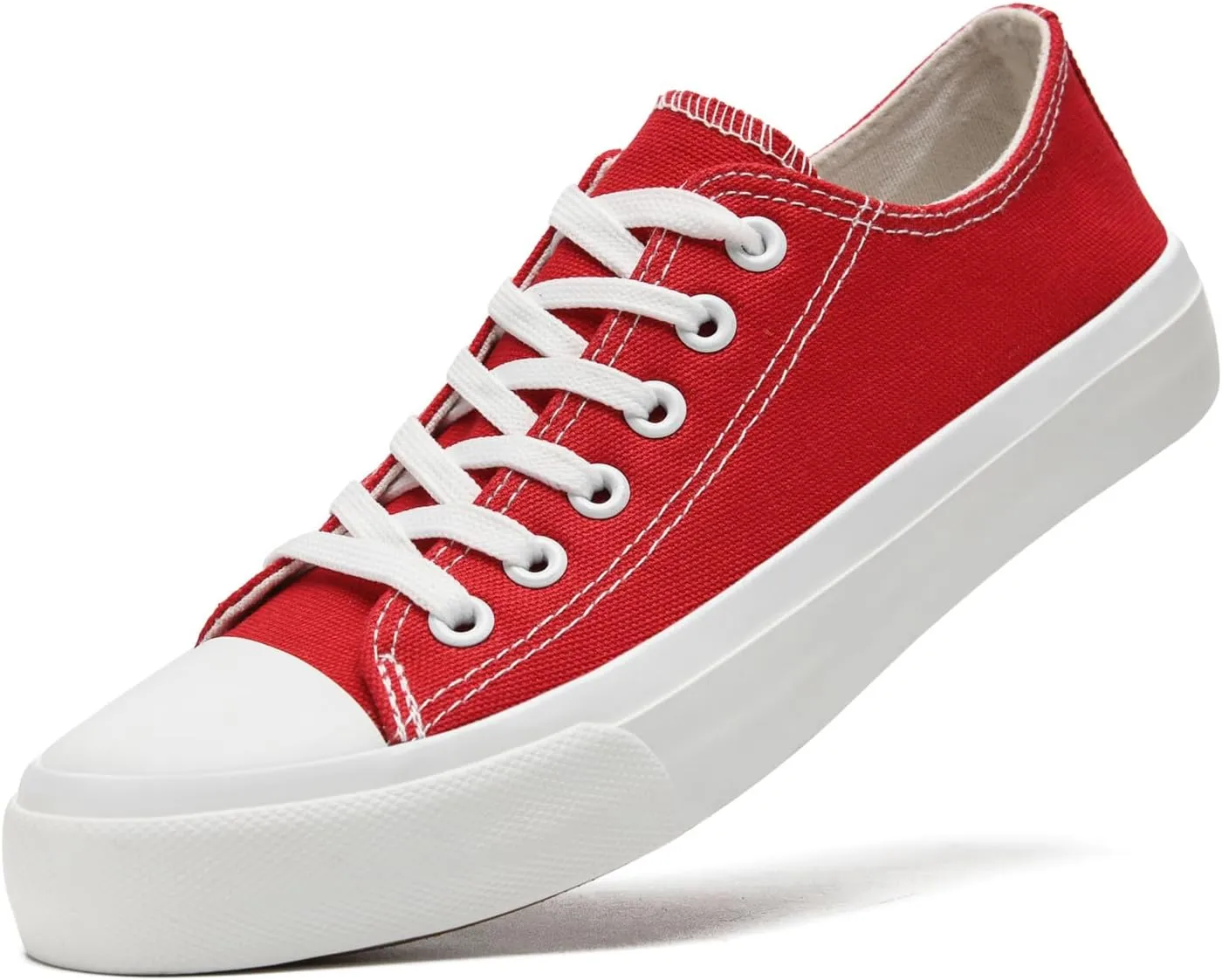 Soofylia Women's Canvas Fashion Sneakers, Grey, Flat Heel, Lace-Up, Lightweight, Breathable, Casual, Summer, Skateboarding