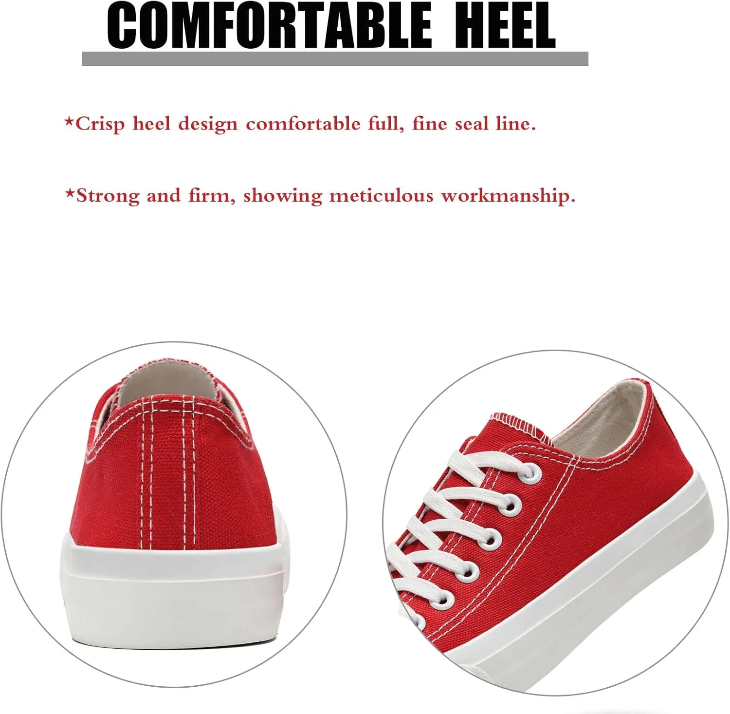 Soofylia Women's Canvas Fashion Sneakers, Grey, Flat Heel, Lace-Up, Lightweight, Breathable, Casual, Summer, Skateboarding