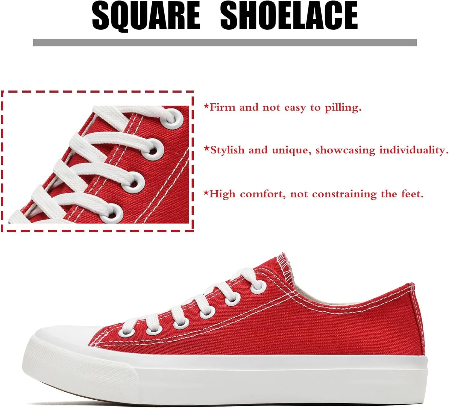 Soofylia Women's Canvas Fashion Sneakers, Grey, Flat Heel, Lace-Up, Lightweight, Breathable, Casual, Summer, Skateboarding