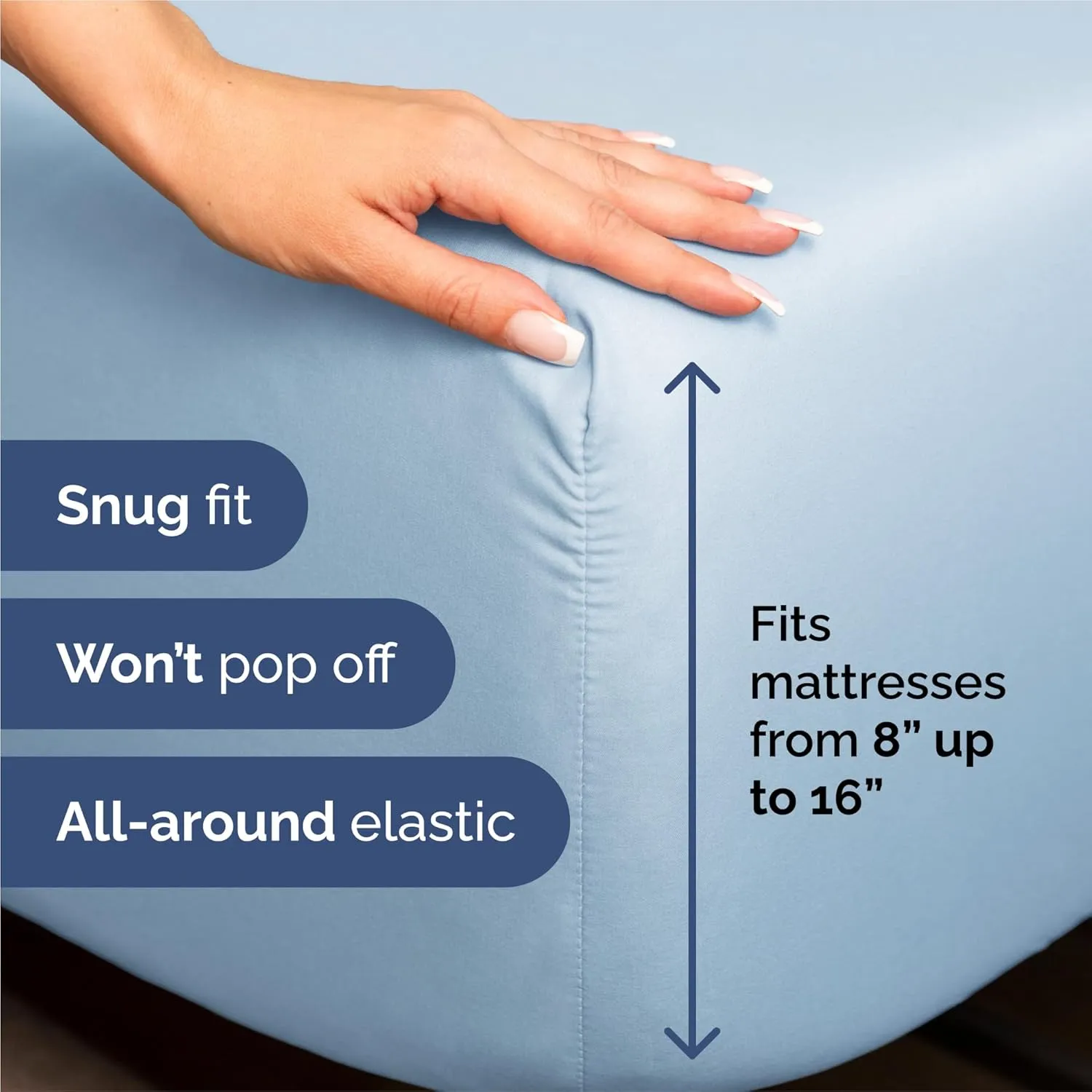 Split King 7 Piece Sheet Set - Breathable & Cooling - Hotel Luxury Bedding for Women, Men, Kids & Teens - 1 Flat & 2 Fitted Sheets & 4 Pillowcases w/ Deep Pockets - Soft and Wrinkle Free - Baby Blue