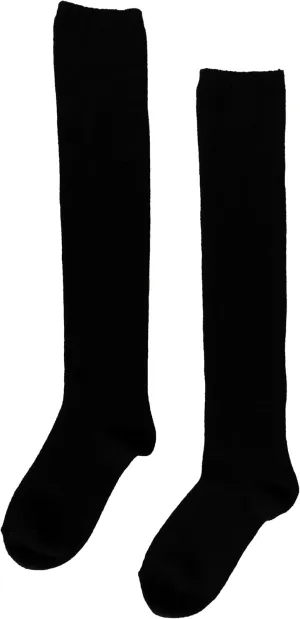 State Cashmere Unisex 100% Pure Cashmere Knee High Ribbed Cuff Socks (Black, L/XL)