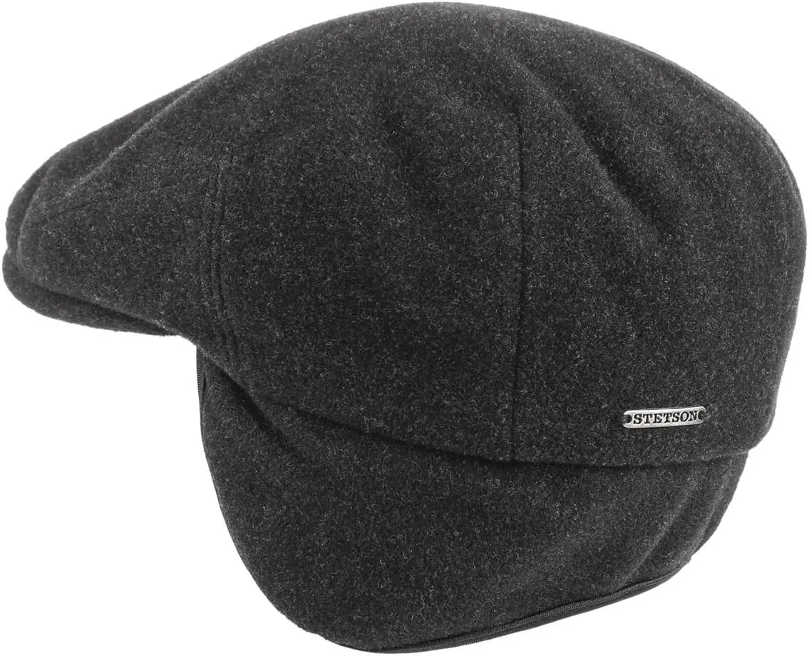 Stetson Kent Wool Earflaps Flat Cap Women/Men | Made in The EU