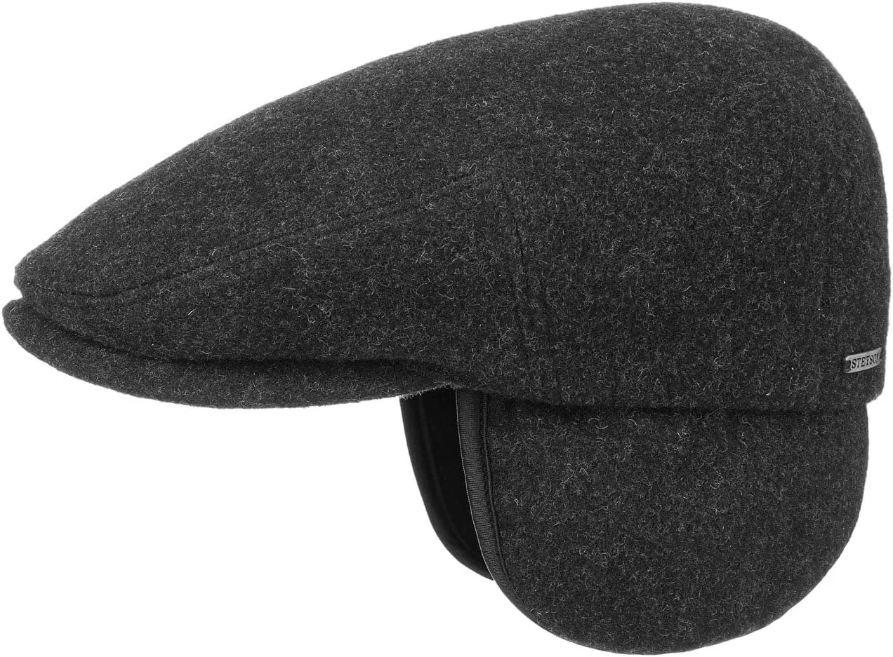 Stetson Kent Wool Earflaps Flat Cap Women/Men | Made in The EU
