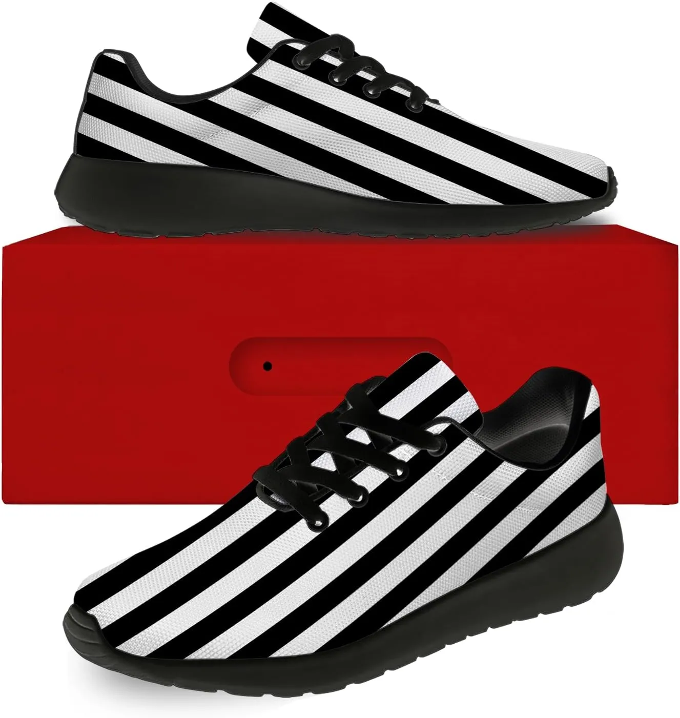 Striped Tennis Shoes for Men Women Running Walking Shoes Gym Athletic Sneakers Gifts for Mom Dad
