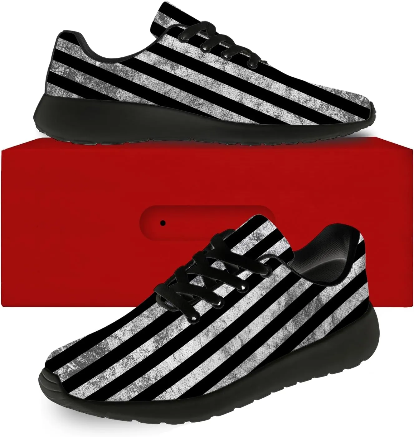 Striped Tennis Shoes for Men Women Running Walking Shoes Gym Athletic Sneakers Gifts for Mom Dad