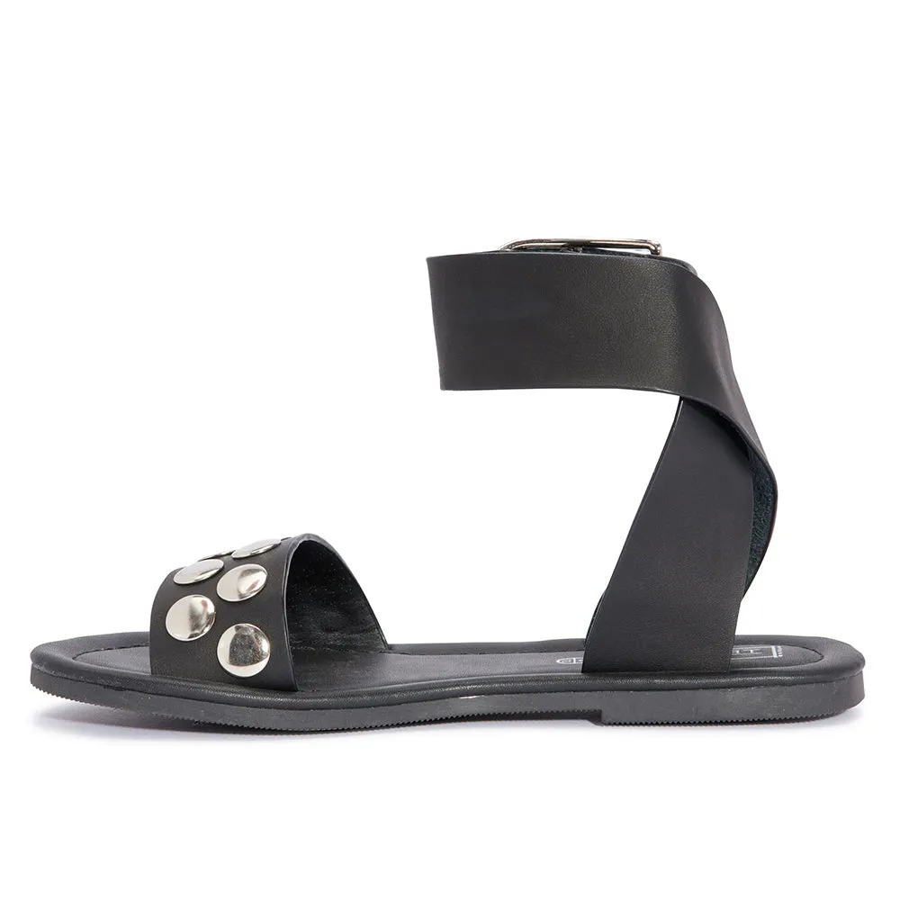 Studded flat sandal
