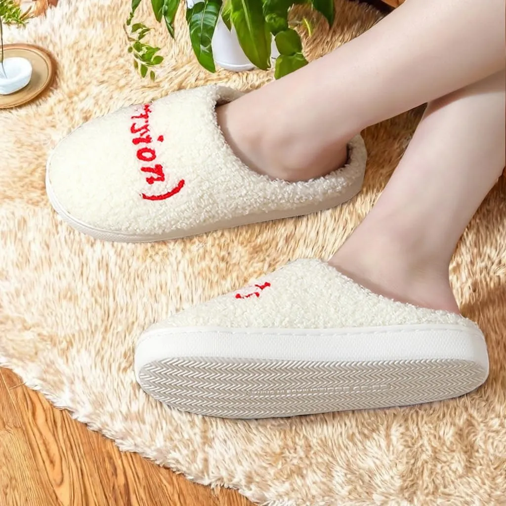 Taylor's Comfy Bedroom Slippers - Cute Ladies Cozy Fluffy Fuzzy House Slippers With Soft Memory Foam Insole