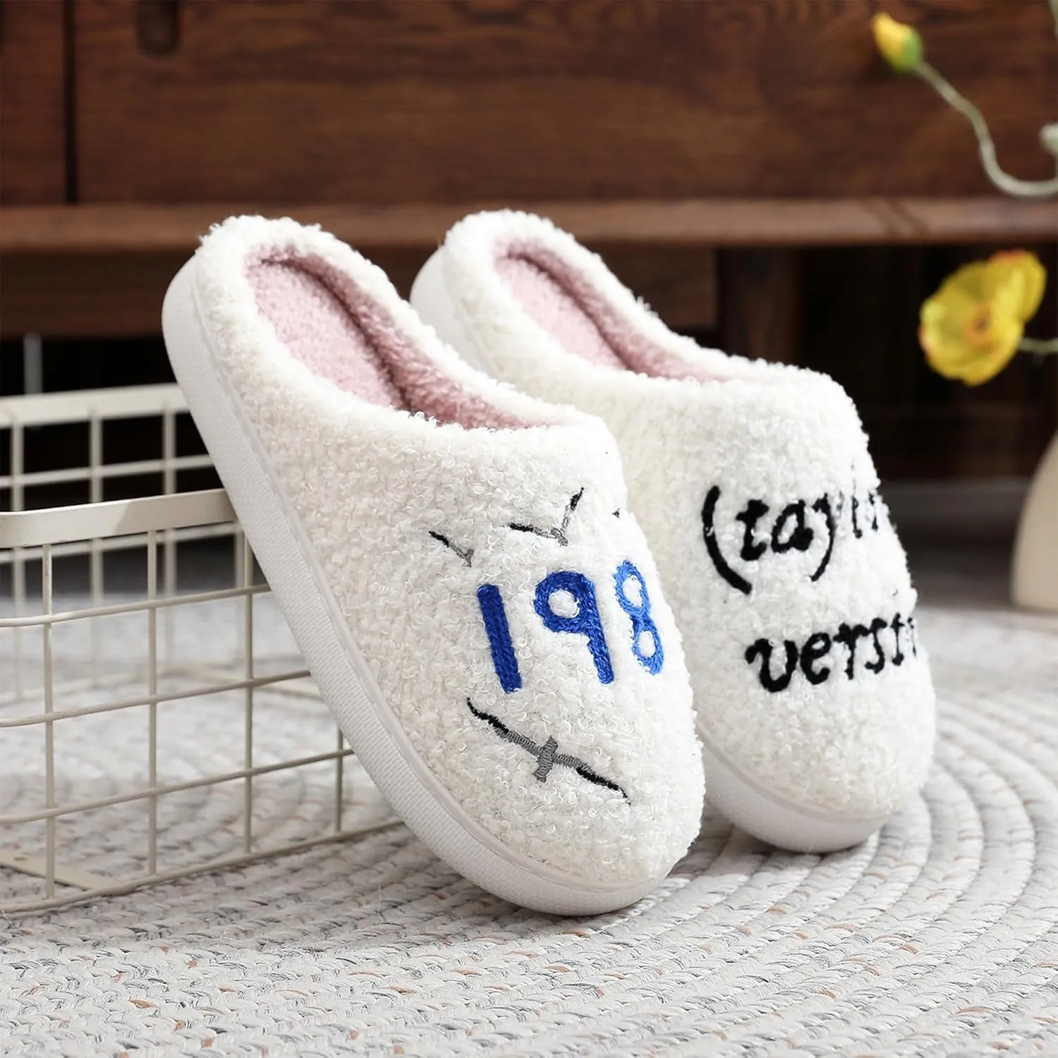 Taylor's Comfy Bedroom Slippers - Cute Ladies Cozy Fluffy Fuzzy House Slippers With Soft Memory Foam Insole