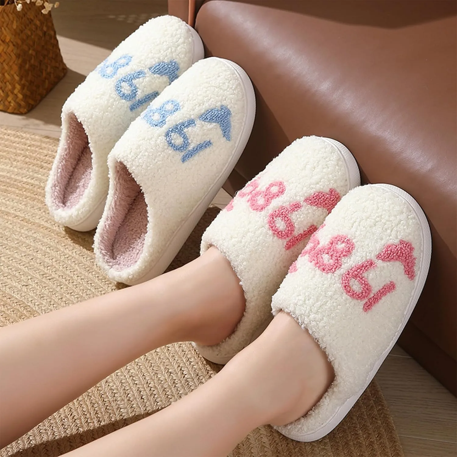 Taylor's Comfy Bedroom Slippers - Cute Ladies Cozy Fluffy Fuzzy House Slippers With Soft Memory Foam Insole