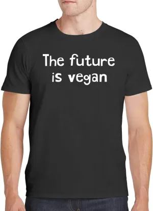 The Future is Vegan - Men's Soft Comfortable Short Sleeve T-Shirt CP05 Black