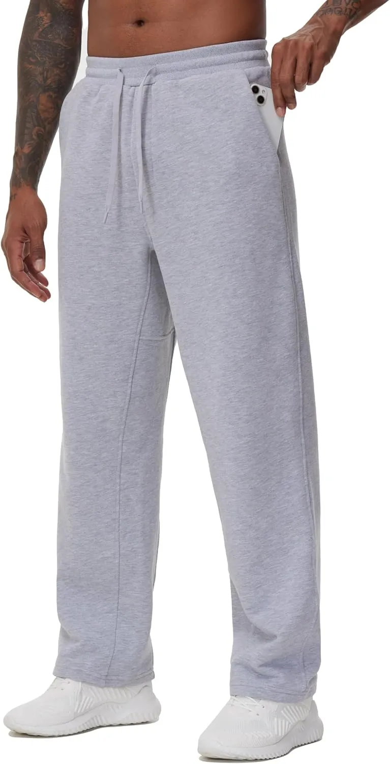 THE GYM PEOPLE Men's Baggy Fleece Workout Sweatpants with Pockets Drawstring Lounge Athletic Running Pants